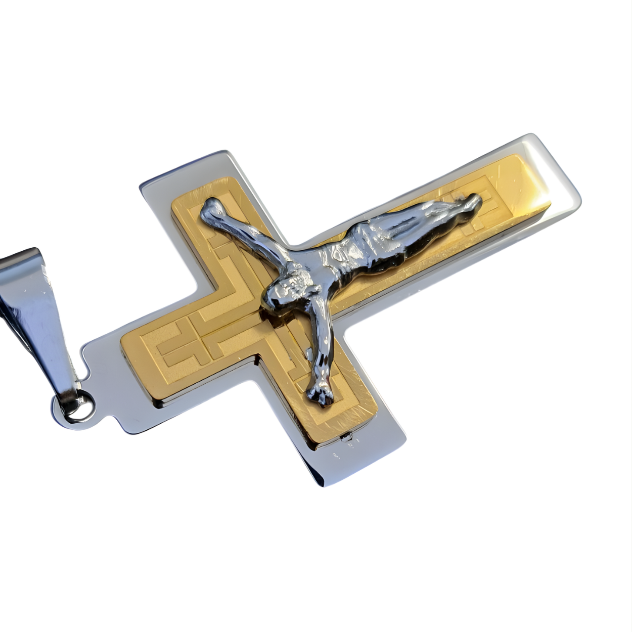 RE-32558 Herrenhalskette – Golden/Silber/70cm