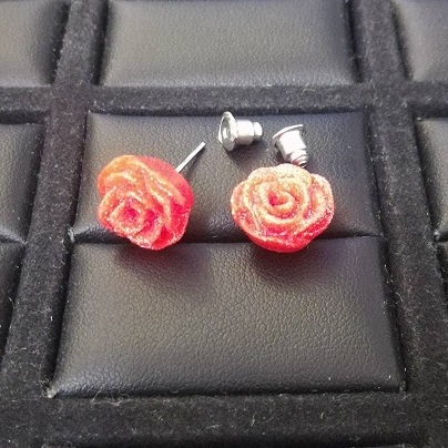 Ohrstecker Rose - Rot