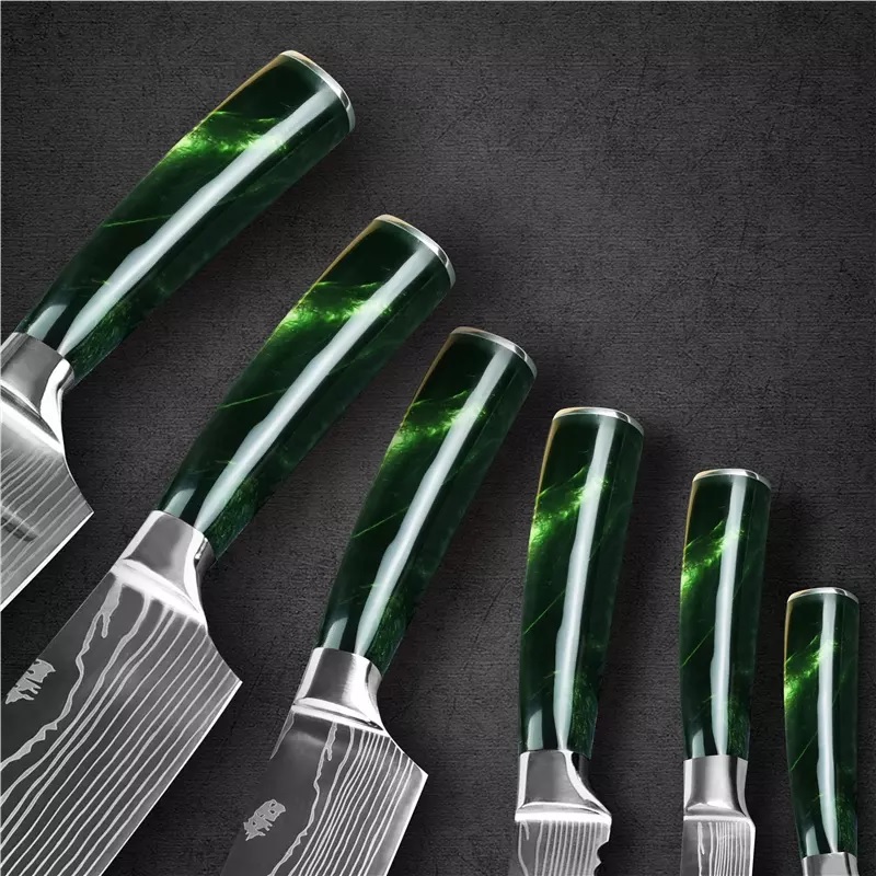 BL-29418 Küchenmesser Set - 8Stk./Schwarz/Braun /Typ2