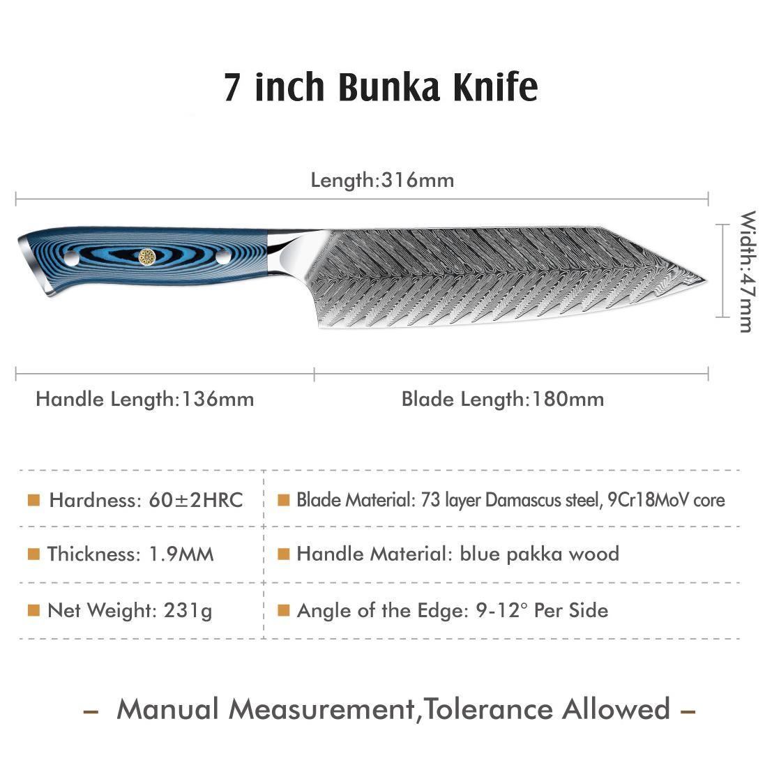 Damast Küchenmesser TU-37509 - Chef / Blau