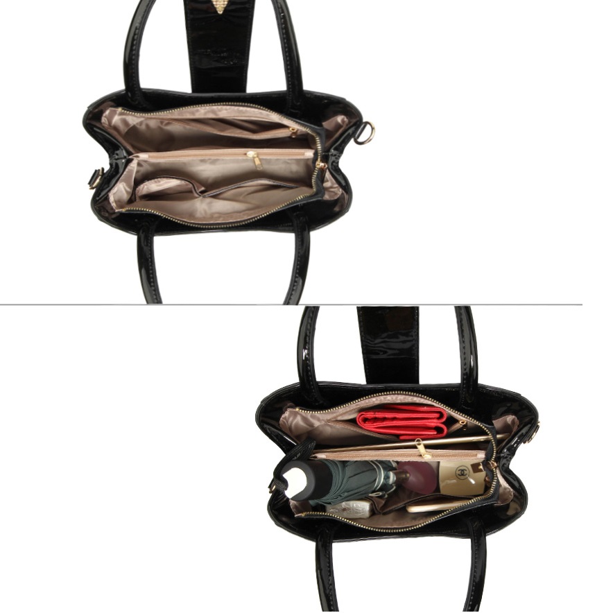 Handtasche TE-4376 - Schwarz/Rot