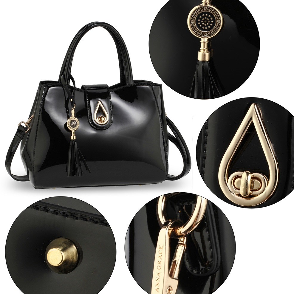 Handtasche TE-4376 - Schwarz/Rot