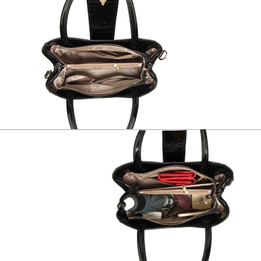 Handtasche TE-4376 - Schwarz/Rot