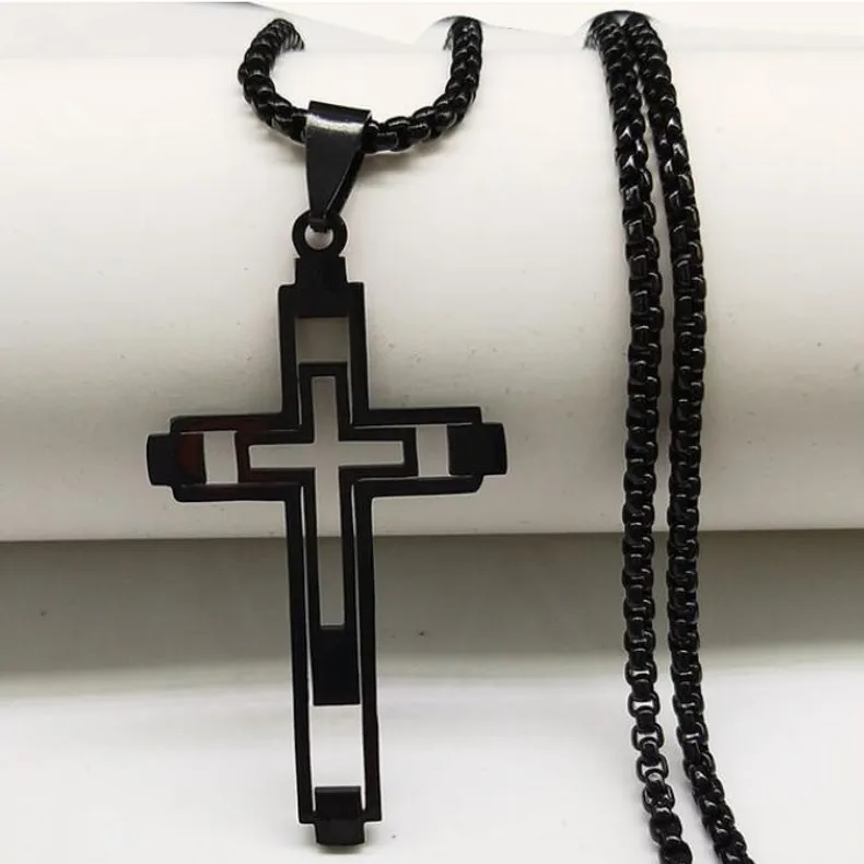 Halskette EM-34151 Cross - Silber