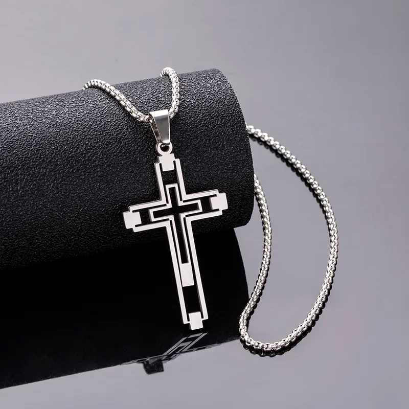 Halskette EM-34151 Cross - Silber