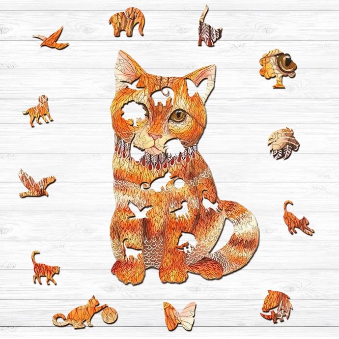 Holzpuzzle-Katze/M