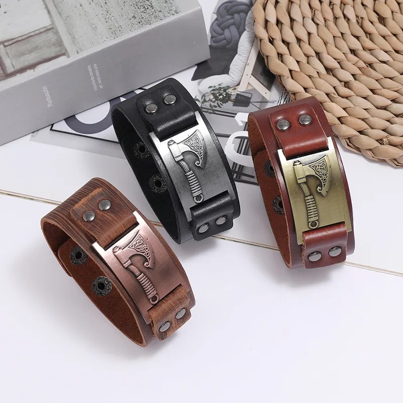 Axe Armband - Braun / Gold