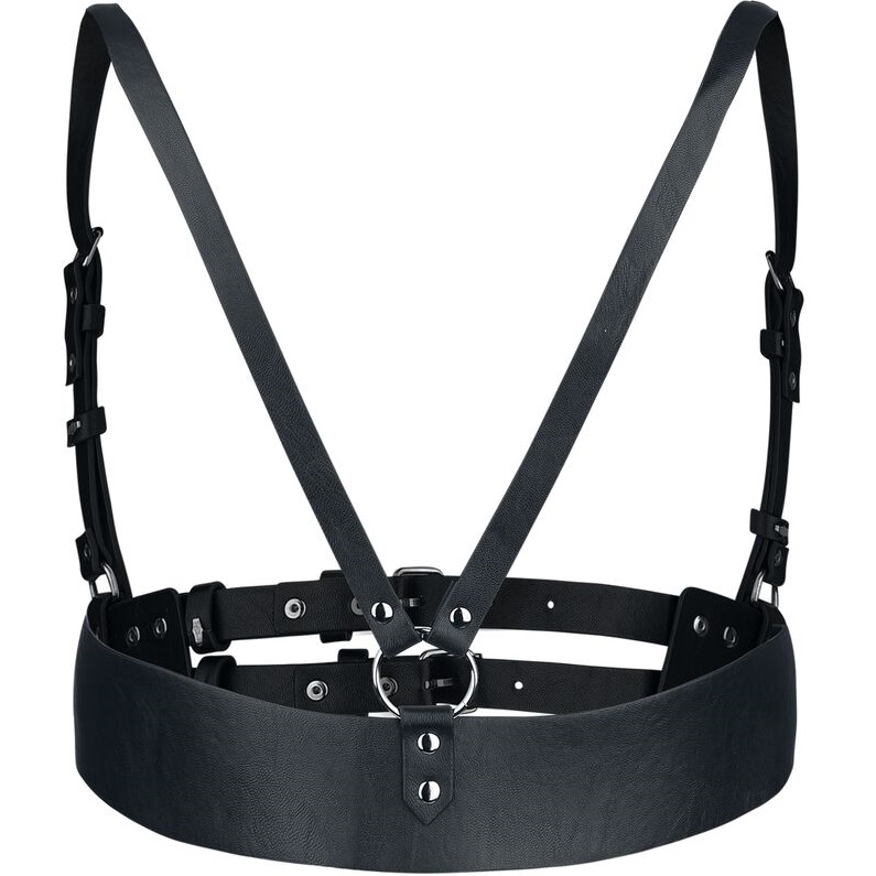 Damen Kunstleder Harness-Dunkelbraun