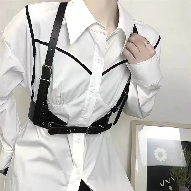 SI-33064 Damen Kunstleder Harness - Schwarz/S