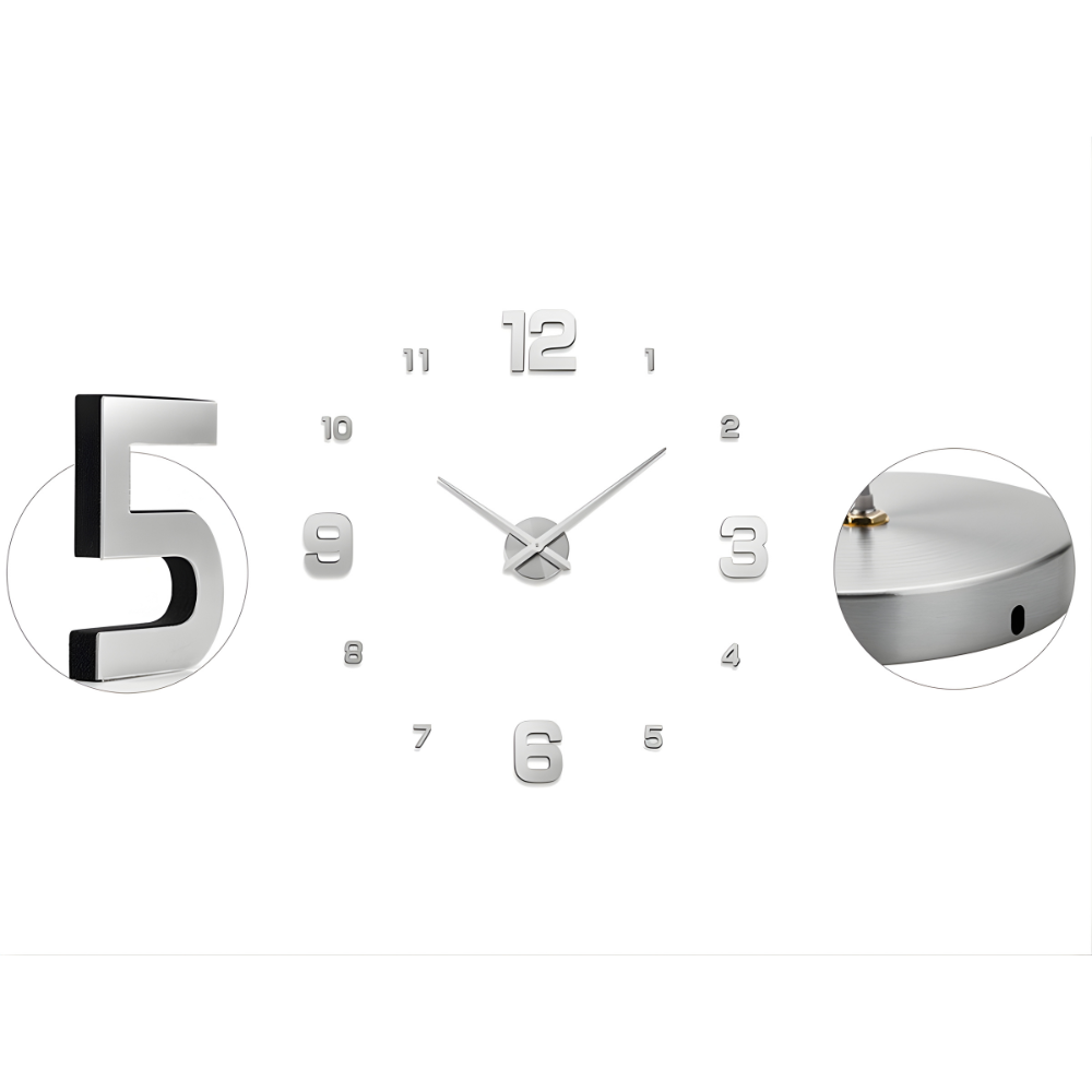Wandklebeuhr MS - 40164 - Silber