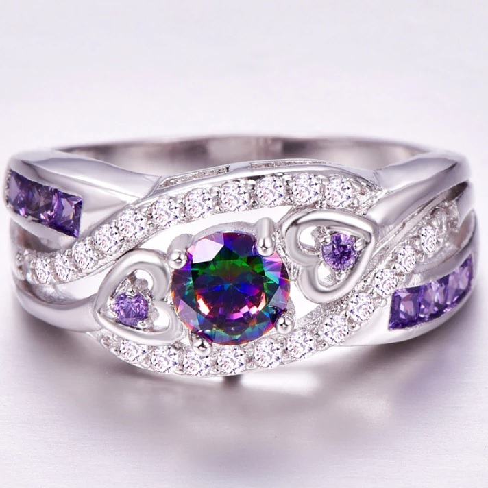 CO-6457 Ring - Silber/Blau/55mm