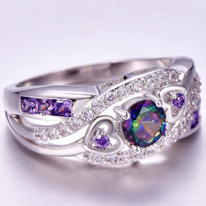 CO-6457 Ring - Silber/Blau/55mm