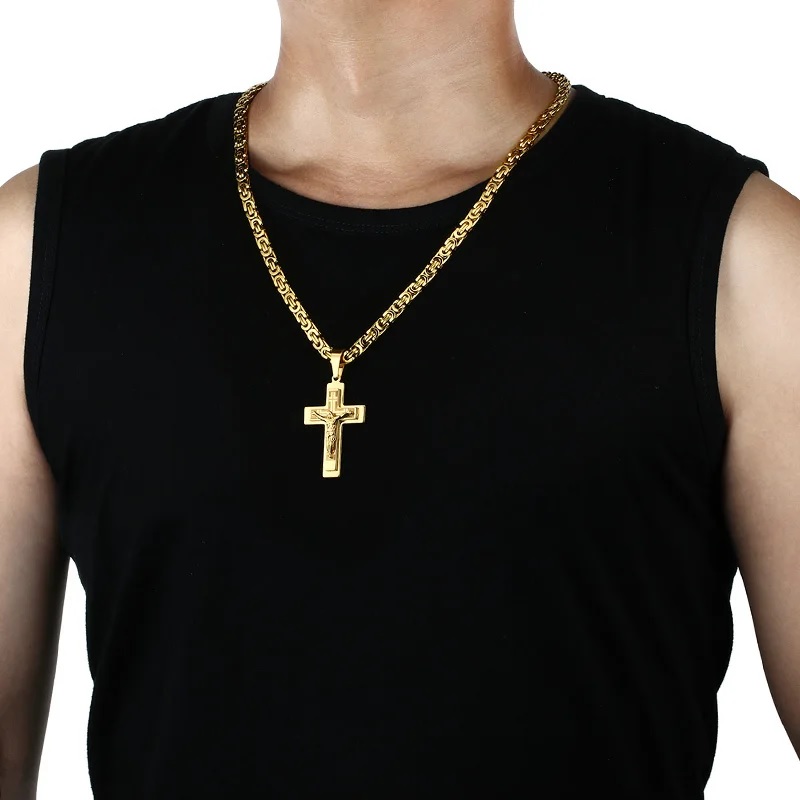 RE-32558 Herrenhalskette – Golden/Silber/70cm