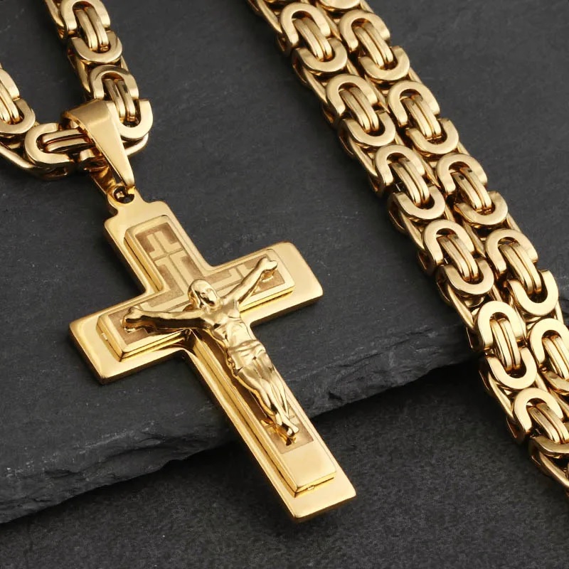 RE-32558 Herrenhalskette – Golden/Silber/70cm