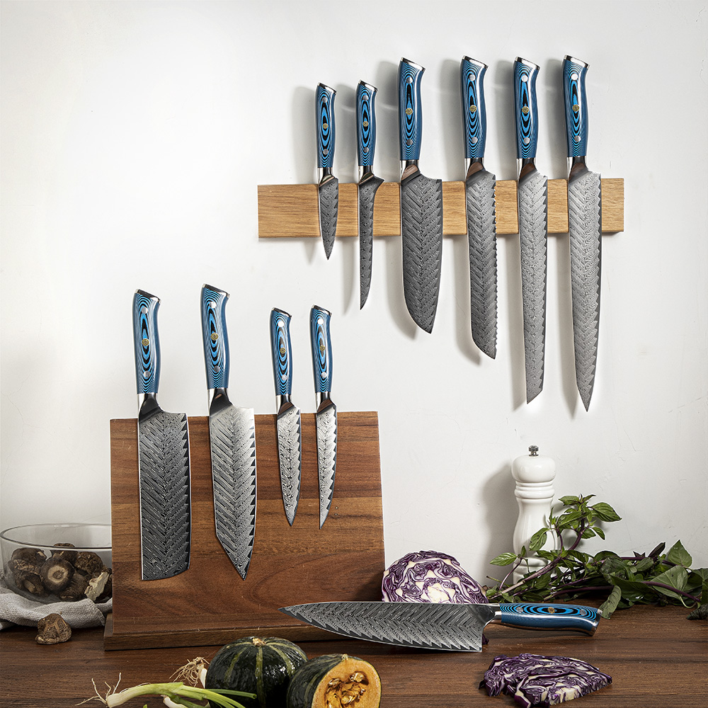 Damast Küchenmesser TU-37509 - Chef / Blau