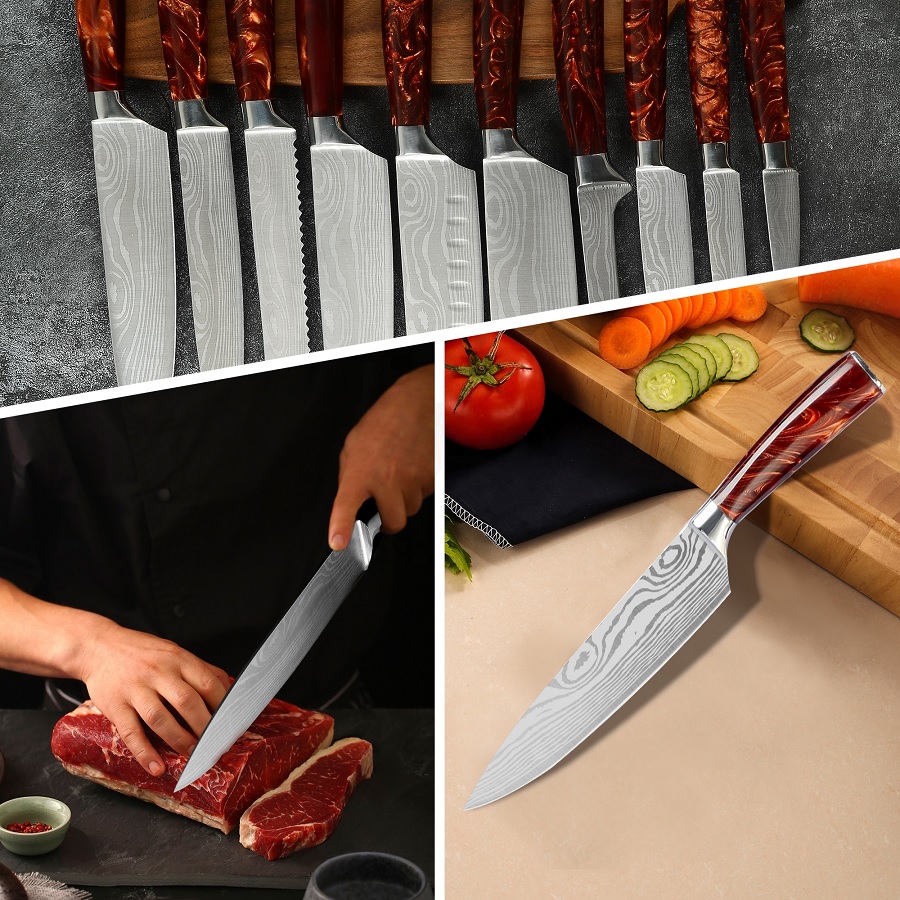 BL-29418 Küchenmesser Set - 8Stk./Schwarz/Braun /Typ2