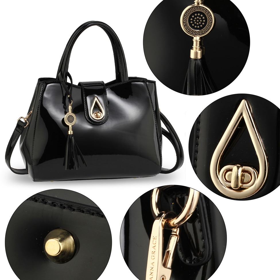 Handtasche TE-4376 - Schwarz/Rot