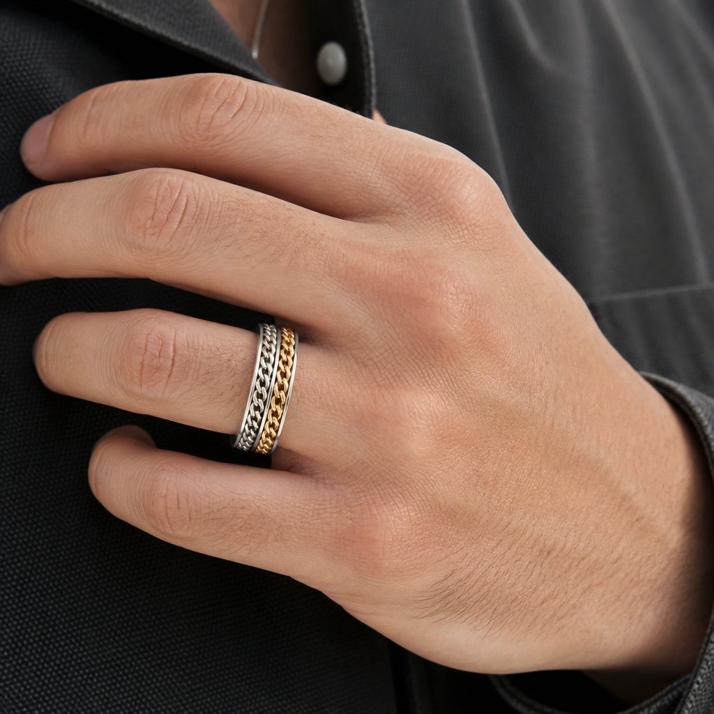 WA-17046 Ring - Silber/Golden/59mm