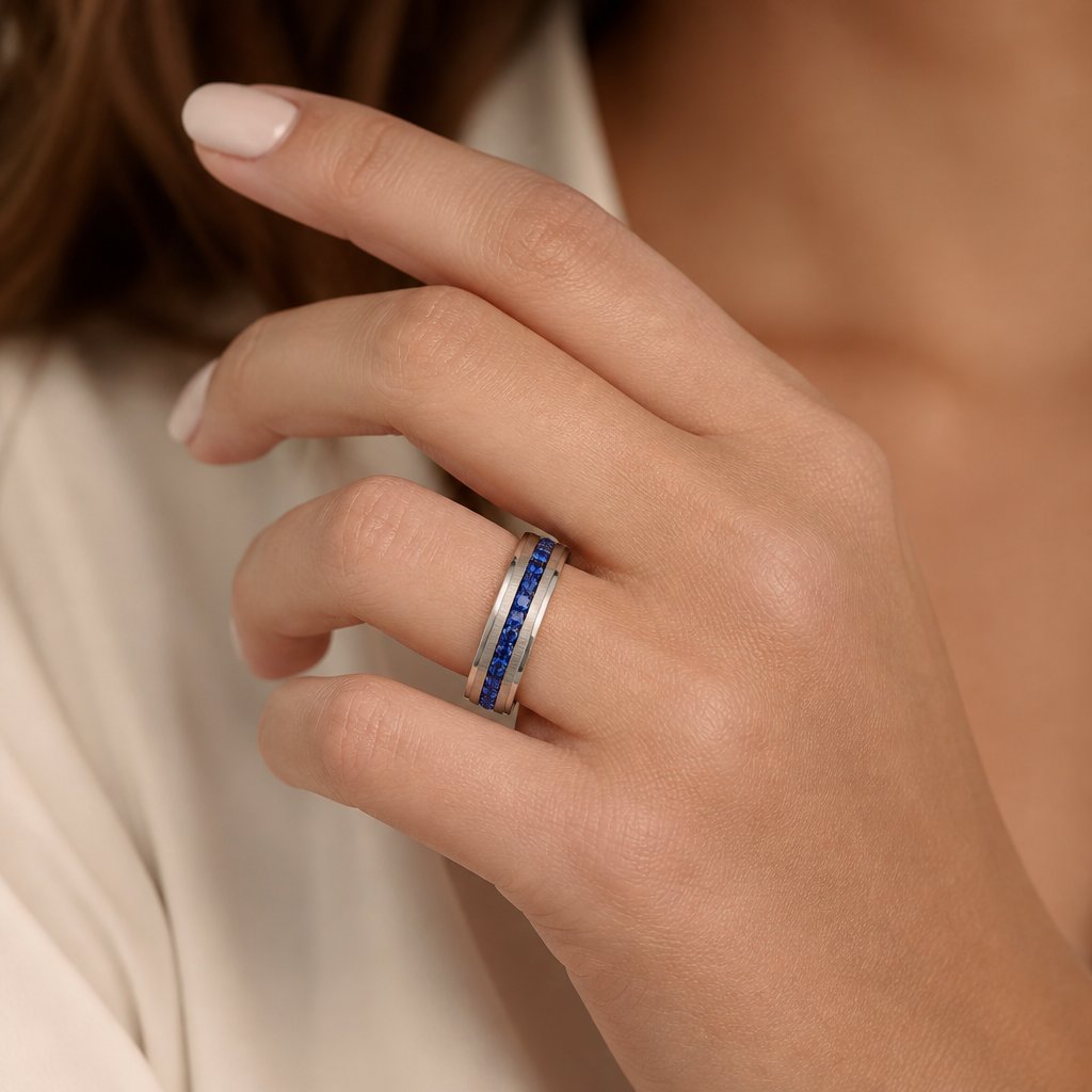 Ring NO-17169 - Silber/Blau/62mm
