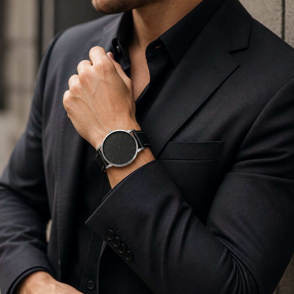 WI-22692 Uhr – Schwarz/Silber
