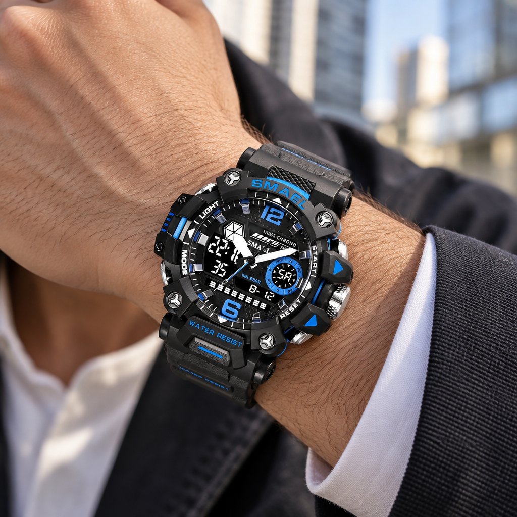 Uhr SMAEL GR-29429 - Schwarz / Blau